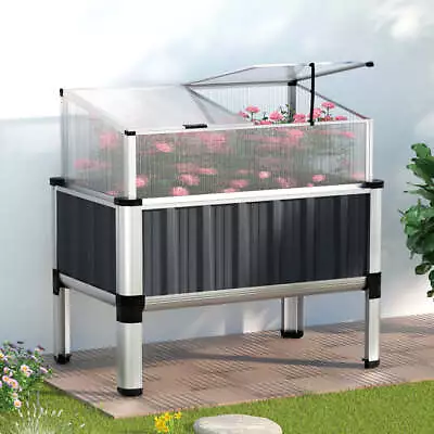 Greenfingers Garden Bed 80x49x74cm Greenhouse Planter Box Raised Galvanised Herb • $101.59