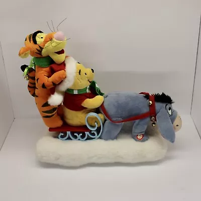 Animated Gemmy Disney Pooh Tigger Eeyore Christmas Sleigh Ride Music & Motion • $22.99