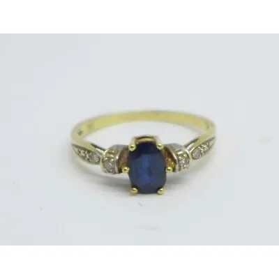 14ct Gold Sapphire And Diamond Ring. Size N. • $501.39