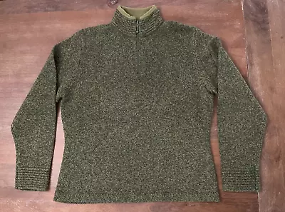 Vintage Woolrich Quarter Zip Pullover Wool Sweater Leaf Green | Women’s Large • $14.99