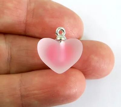 Soft Pink LOVE HEART Charms - Pendant Beads Crafts Cards Jewellery Resin • £1.56