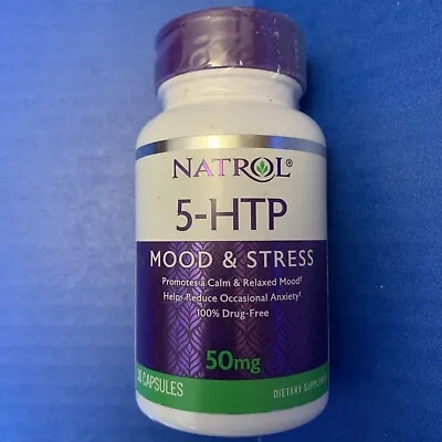 Natrol 5-Htp Mood & Stress Relief 50 Mg 30 Capsules Expires 1/31/25 • $5