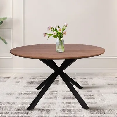 LONABR 53  Round Dining Table 4-6 Person Wood Tabletop Metal Legs Home Kitchen • $229.99