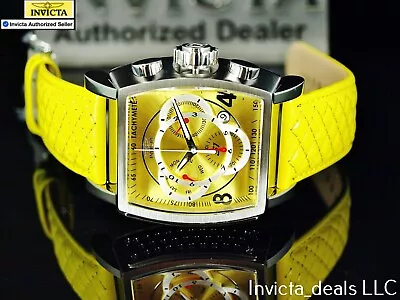 Invicta Men's 48mm S1 RALLY Swiss Chronograph YELLOW DIAL Triple Yellow SS Watch • $84.99