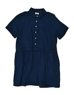 LEVI'S Womens Shirt Dress UK 14 Medium Navy Blue Cotton AW33 • £24.20