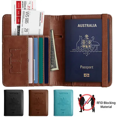 $11.99 • Buy AICase Leather Travel Passport Wallet Holder RFID Blocking ID Card Case Cover