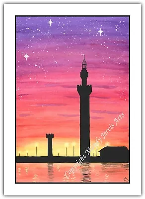 £2.95 • Buy Grimsby Dock Tower - Watercolour Print Greeting Card - Birthday Notelet Blank