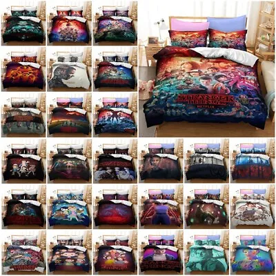 $33.09 • Buy Stranger Things Bedding Set Duvet Quilt Cover Pillowcase Single Double Gift
