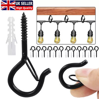 20/40/60 Pcs Q-Hanger Screw In Hooks With Safety Buckle Metal Ceiling Hooks UK • £15.18