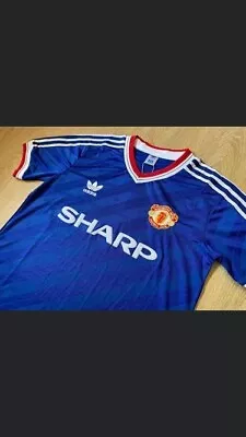 Manchester United 1986-1988 3rd Kit Retro Soccer Football Shirt Extra Large • £27