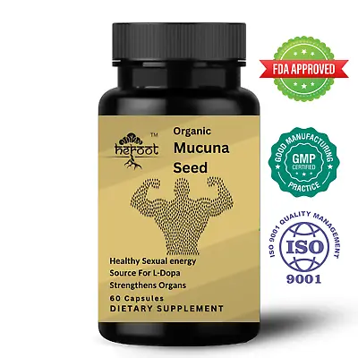 Organic Mucuna Seed (Mucuna Prureins) 400 Mg Source For L-Dopa Anti Anxiety  • $10.49