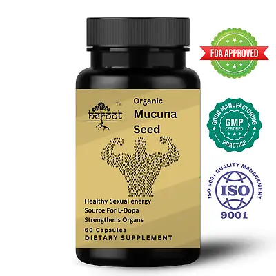 Organic Mucuna Seed (Mucuna Prureins) 400 Mg Source For L-Dopa Strengthens Organ • $10.49