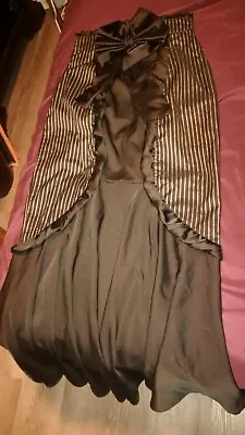 Fancy DressV Women Knot Fishtail Victorian Stripe Burlesque Skirt Sz M Black • $38.89