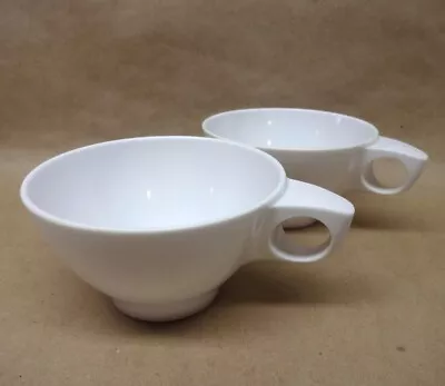   Lot Of 2 White Vintage Boontonware Coffee Cups Melmac Melamine 6203-8 Somerset • $3.95