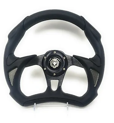 Boat Black Steering Wheel W/ Adapter 3 Spoke Boats With 3/4  Tapered Key Marine • $94.99