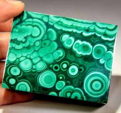 Large 3.25  Malachite Jewelry Box W/Superb Pattern Congo! JB316 • $290