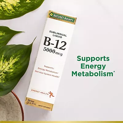 Liquid B12 5000 Mcg Sublingual B-12 Energy Metabolism Support Expiry Date 1/2026 • $13.90