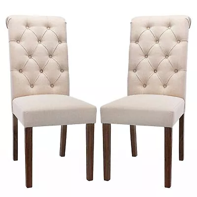 COLAMY Tufted Dining Room Chairs Set Of 2 Accent Parsons Diner Chairs Uphols... • $178.99