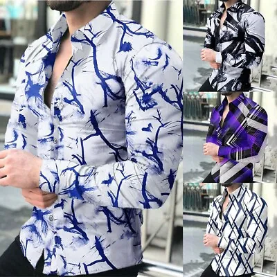£16.51 • Buy Band Collar Men Shirt Breathable Button Down Casual Brand New High Quality