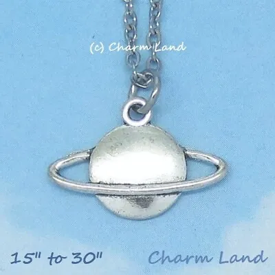 Saturn Necklace Alien UFO Outer Space Galaxy Astronomy Planet 10070 Charm Land • $8.99