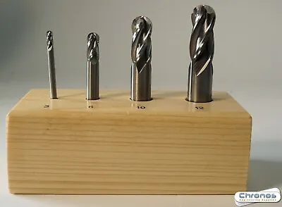 Set Of 4 Solid Cobalt Ball Nosed Endmills METRIC MILLING CUTTERS FROM CHRONOS • £29.99