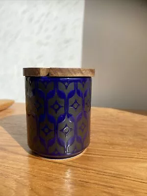 Vintage 1970's Hornsea Heirloom Midnight Blue John Clappison Sugar  / Jam Pot  • £10