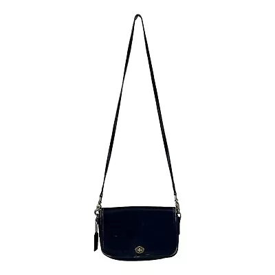 Vintage Coach Black Leather Small Pocket Purse. Shoulder Bag 9755 • $49.99