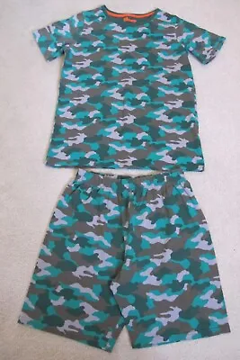 Boys Shorts Pyjamas Green Camoflauge 11-12yrsM&S • £5