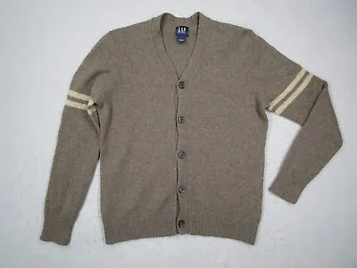 Gap Sweater Mens Large Brown Button Up Cardigan Lambs Wool Cashmere Blend • $45.99