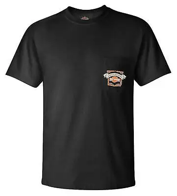 Harley-Davidson Men's Pump Label Bar & Shield Pocket Cotton Tee Black • $28.95
