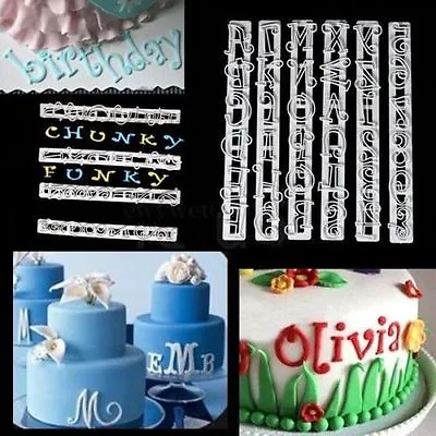 6Pcs Cake Alphabet Number Letter Cutter Mold Set Fondant Icing Mould Decorating • £4.44