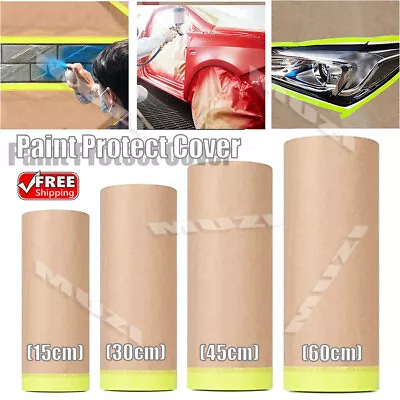 Automobile Spray Paint Masking Paper Film Car Renovation Protective Cover Tapes • £6.39