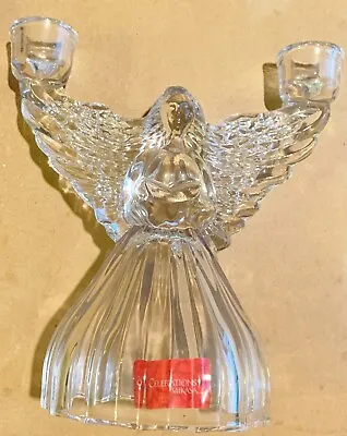 Mikasa Lead Crystal Angel Candle Holder 4 Double Taper Candles-No Chips/Cracks • $14.99