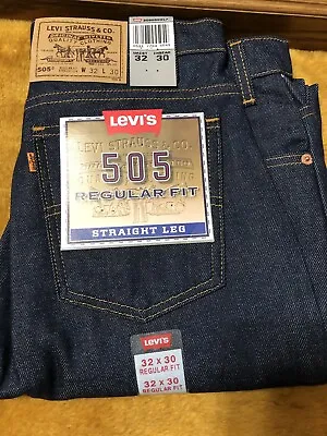 Vintage 90's Levis 505 Jeans Mens 32x30 Orange Tab Dark Wash Straight Leg NWT • $95