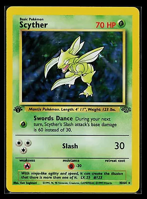 Pokemon Card - 1st Edition Scyther Jungle 10/64 Holo Rare • $64.99