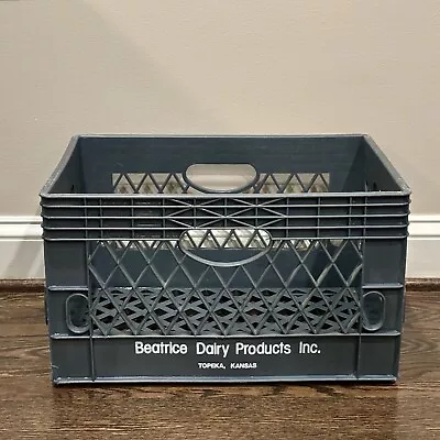 Vintage Beatrice Dairy Gray Rectangular Plastic Milk Crate Topeka KS 19x13x11 • $45