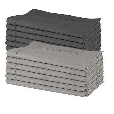 £39.99 • Buy Table Napkin Pure Linen With Hemstitch Dinner Napkins 50x50CM 100% European Flax