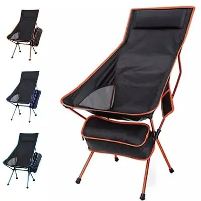 Portable Folding Camping Chair Outdoor High Back Recliner Hiking Fishing Seat UK • £15.59