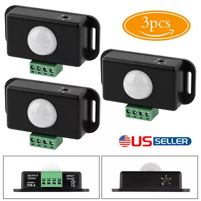 3PCS DC 12V-24V 8M Auto Infrared PIR Motion Sensor Detector Switch For LED Light • $13.99