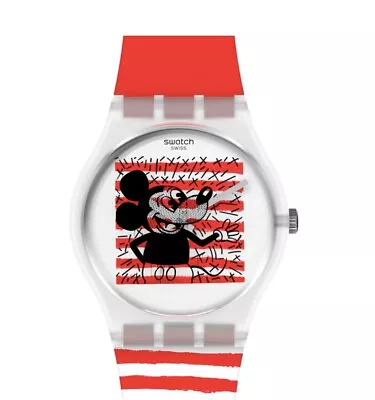 Swatch X Keith Haring Mickey Mouse Mariniere Disney Red White • $175