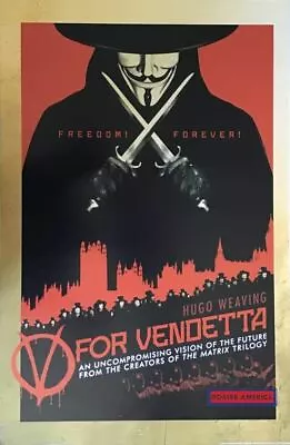 V For Vendetta Hugo Weaving Movie Poster 23.5 X 36 • $46.78