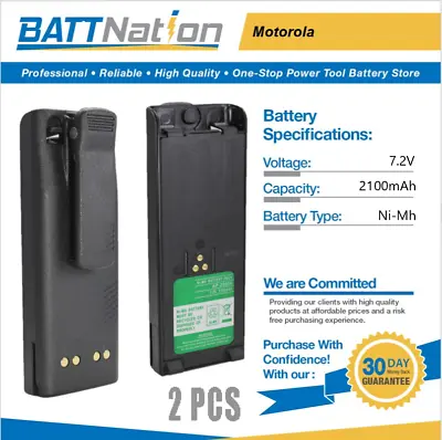 2x 7.2V 2100mAh NiMh Battery For Motorola GP900 HT1000 HT4500 HT6000 JT1000 • $46.45