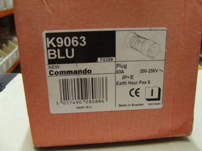 £64 • Buy Mk K9063 Blu 63a 2p+e Plug Socket Pre Owned 