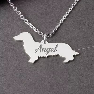 Personalized Custom Name Letter Necklace Dog Shape Stainless Steel Souvenir Gift • $9.99