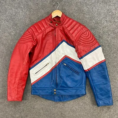 VINTAGE Mars Jacket Mens S Small Motorcycle Leather Australia Cafe Racer A903 • $77.89