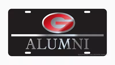 UGA UNIVERSITY OF GEORGIA Bulldogs Mirrored Black ALUMNI License Plate / Car Tag • $24.95