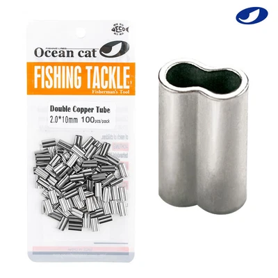 $24.99 • Buy OCEAN CAT Double Barrel Copper Crimp Sleeves Leader Crimps Connector Tackle 