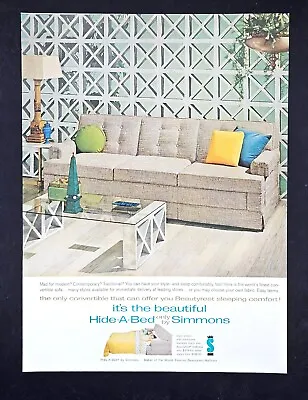 Simmons Hide A Bed Ad Vintage 1961 Original Sofa Sleeper Advertisement • $14.94