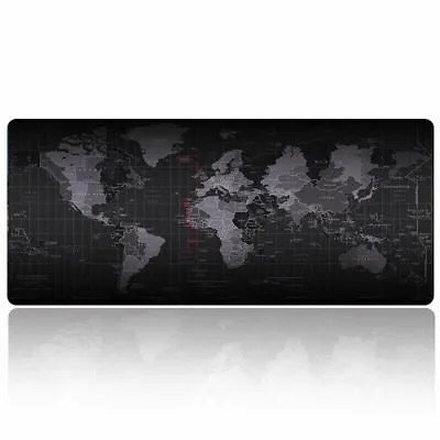 Gaming Mouse Pad World Map Print Extended Non-Slip Rubber Base Waterproof Pad  • $14.99