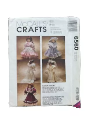 McCalls Crafts Fancy Doll Dresses Sewing Pattern For 13”-16” Dolls 6560 Uncut • $5.99